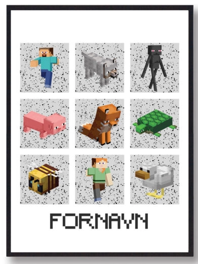 Minecraft plakaten til gameren. Gør Minecraft plakaten ved at tilføje navn.