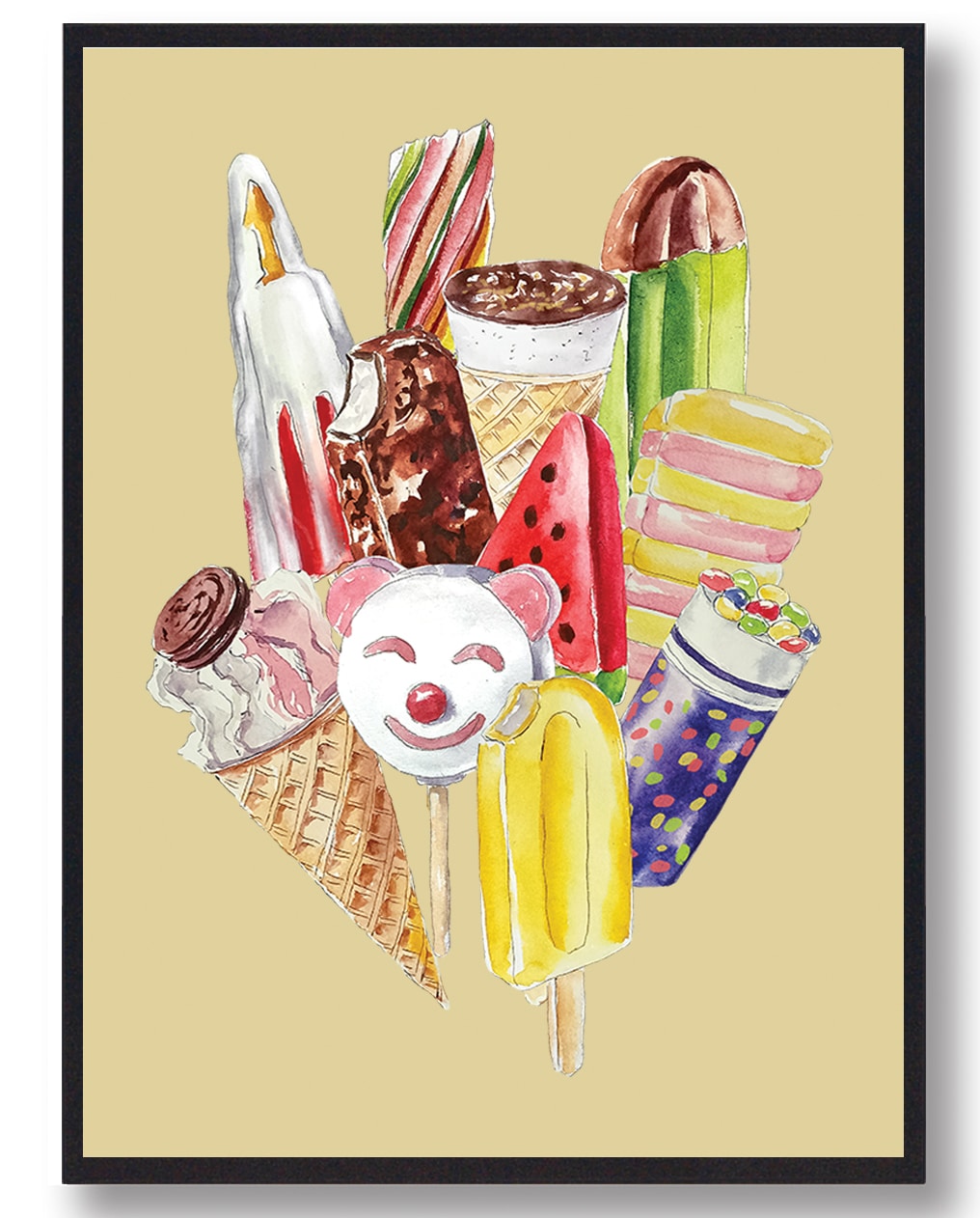 Samlet is plakat - håndtegnet plakat (gul)