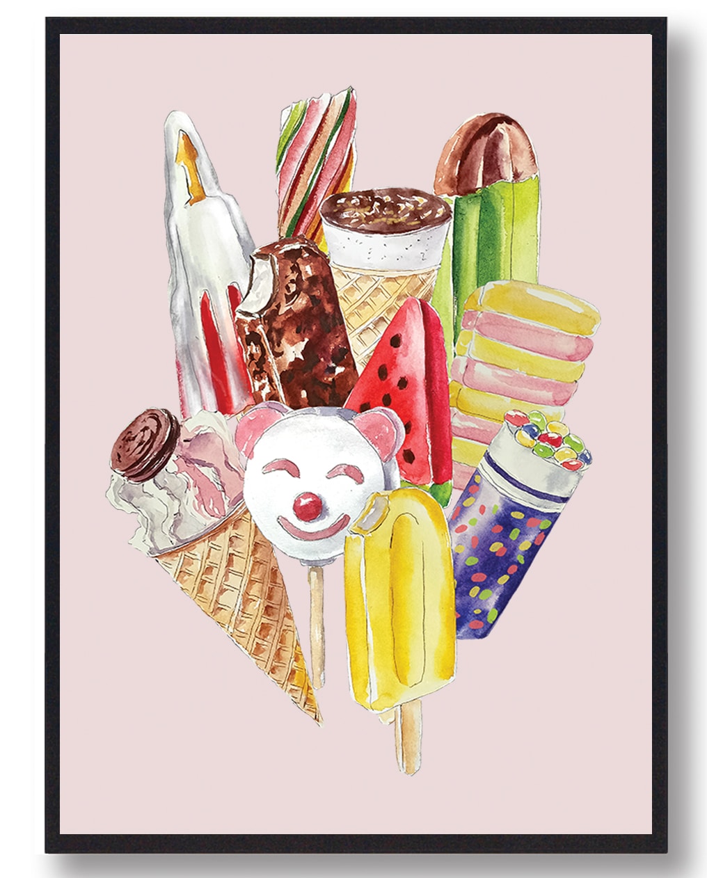 Samlet is plakat - håndtegnet plakat (lyserød)