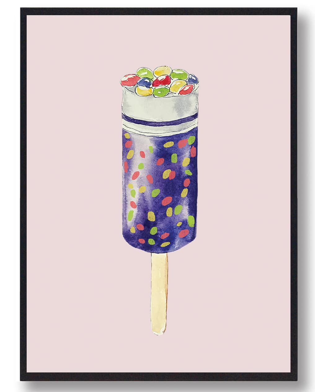 Smarties is - håndtegnet plakat (lyserød)