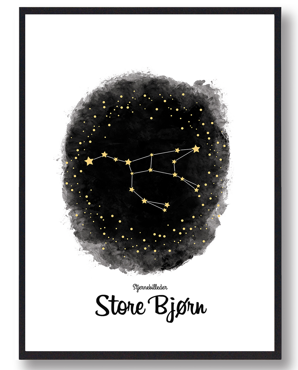 Se Store Bjørn - stjernebillede plakat (Størrelse: L - 50x70cm (B2)) hos Plakatdyr.dk