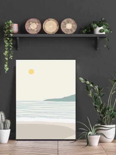 Kunstplakat med blomsterende kornmark. Denne boligplakat med kunst er med flot motiv af kornmark i blomst