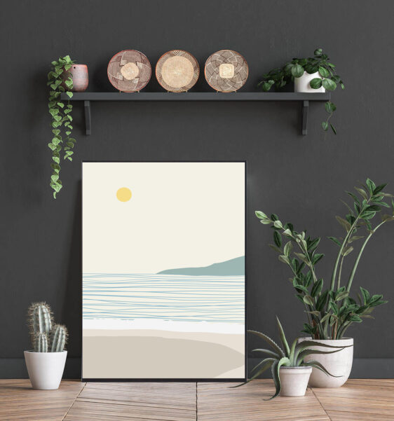 Kunstplakat med blomsterende kornmark. Denne boligplakat med kunst er med flot motiv af kornmark i blomst