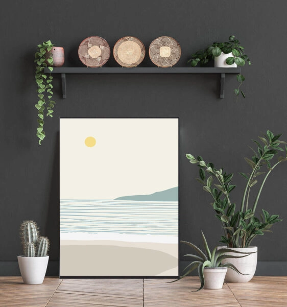 Kunstplakat med blomsterende kornmark. Denne boligplakat med kunst er med flot motiv af kornmark i blomst