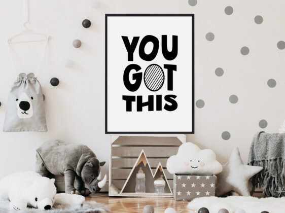 You-got-this-2 Børneplakat med teksten "You got this". Plakaten er i farverne sort-hvid, og passer perfekt til børneværelset.