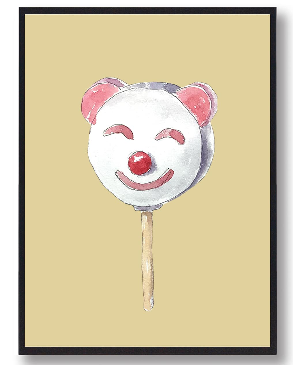 Isbjørn - håndtegnet plakat (gul)