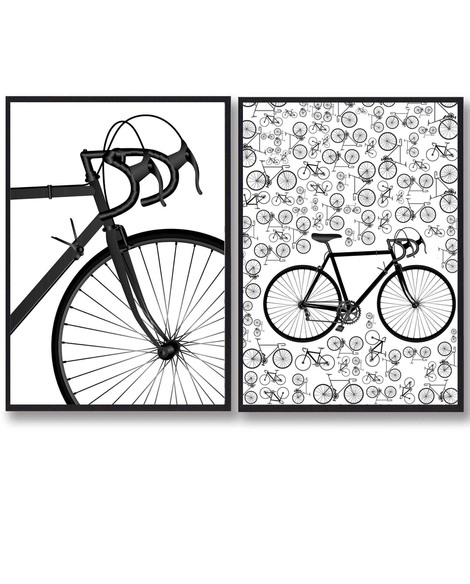 Plakatsæt Cykler Sort Størrelse: 21x29 7cm