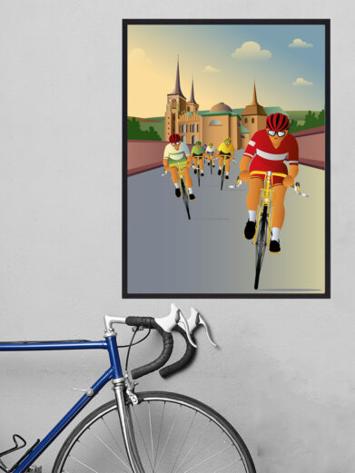 Tour de France plakat fra Roskilde. Denne cykelplakat er fra Danmarks Tour de France bidrag, i Roskilde