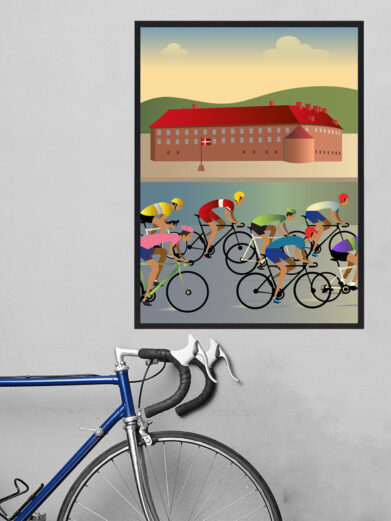 Tour de France plakat fra Sønderborg. Denne cykelplakat er fra Danmarks Tour de France bidrag, i Sønderborg