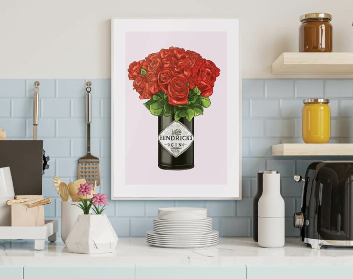 Køkkenplakat med drinks motiv