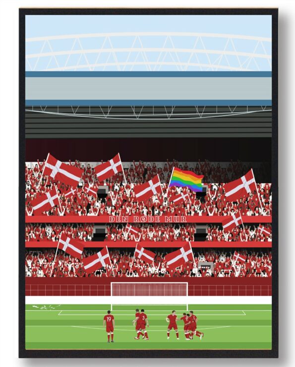 Danmark - Landsholdet fodboldplakat