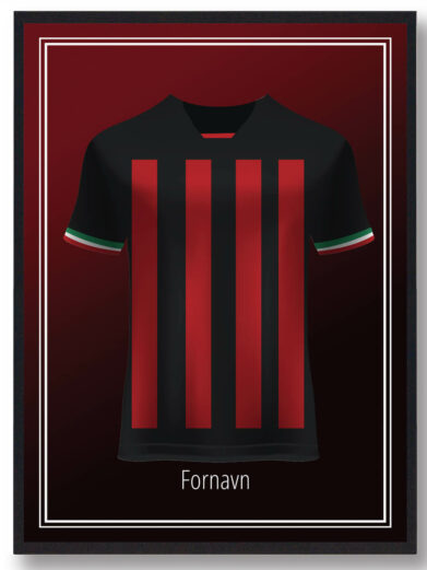 Få dit navn eller din yndlingspillers på denne A.C. Milan fodboldplakat med en klubbens trøje
