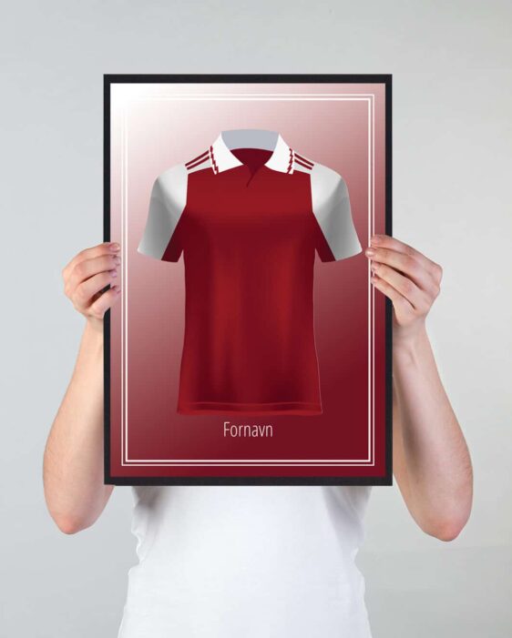 Fodbold plakat trøje med Arsenall. Få dit navn eller din favorit fodboldspillers navn på plakaten