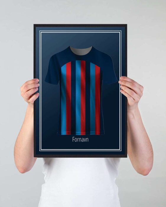 Fodbold plakat trøje med Barcelona. Få dit navn eller din favorit fodboldspillers navn på plakaten