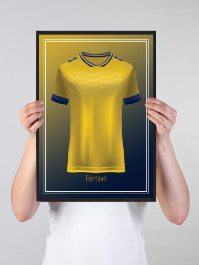 Fodbold plakat trøje med Brøndby. Få dit navn eller din favorit fodboldspillers navn på plakaten