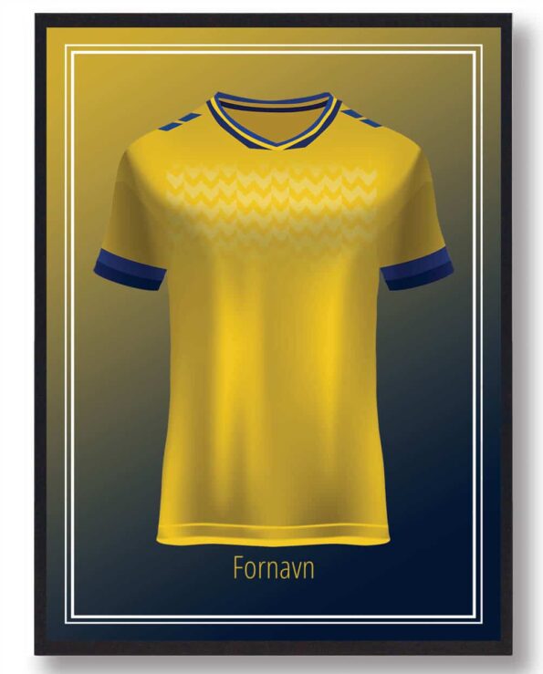 Få dit navn eller din yndlingspillers på denne Brøndby fodboldplakat med en klubbens trøje