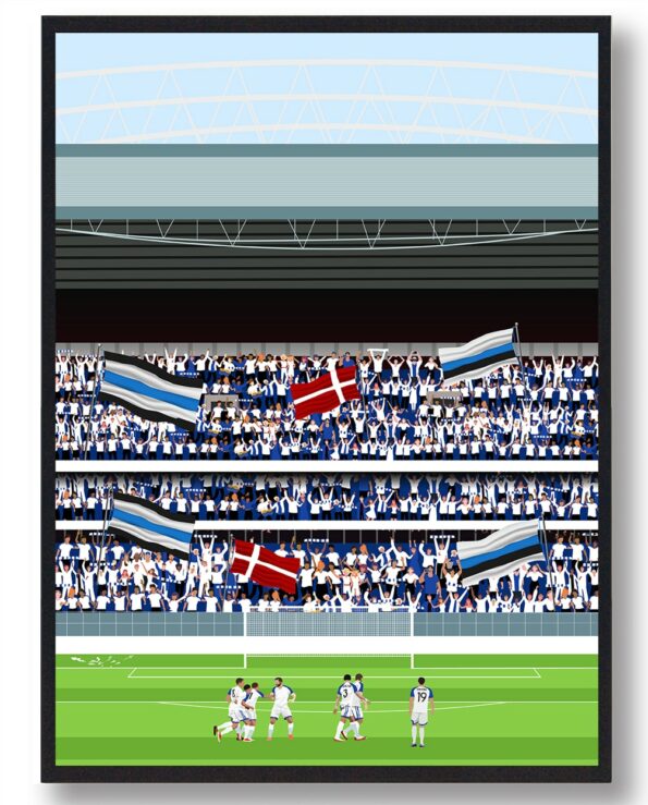 Fodboldplakat med FCK og Parken. Plakaten med FCK fås i 30x40cm og 50x70cm