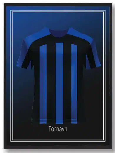 Inter Milan fodboldplakat med spillertrøje og navn