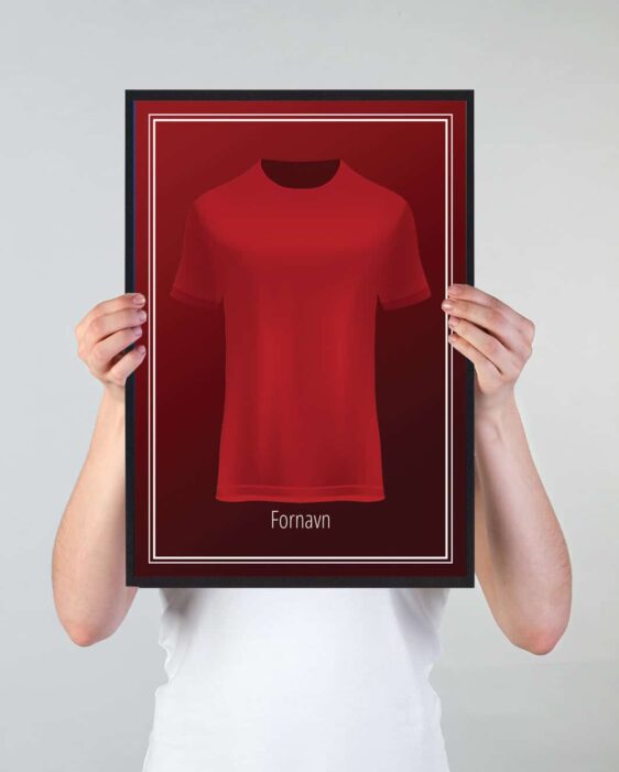 Fodbold plakat trøje med Liverpool. Få dit navn eller din favorit fodboldspillers navn på plakaten
