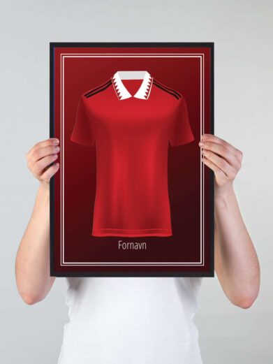 Fodbold plakat trøje med Manchester United. Få dit navn eller din favorit fodboldspillers navn på plakaten