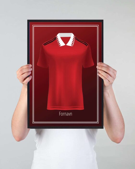 Fodbold plakat trøje med Manchester United. Få dit navn eller din favorit fodboldspillers navn på plakaten