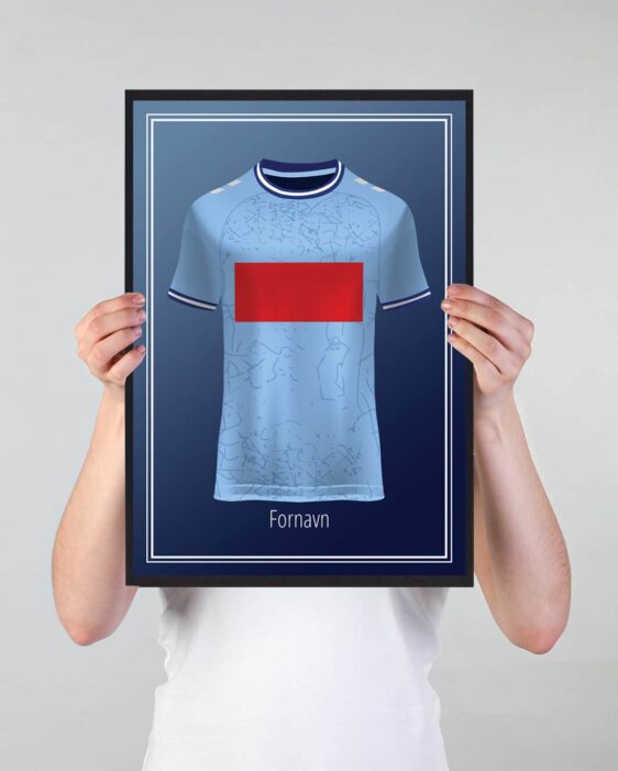 Fodbold plakat trøje med Sønderjyske. Få dit navn eller din favorit fodboldspillers navn på plakaten