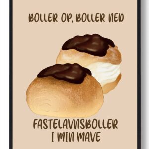 Fastelavnsboller i min mave – Kage plakat