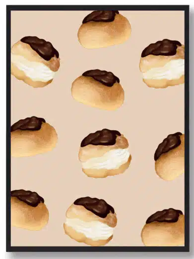 Plakat med en masse fastelavnsboller i flot design