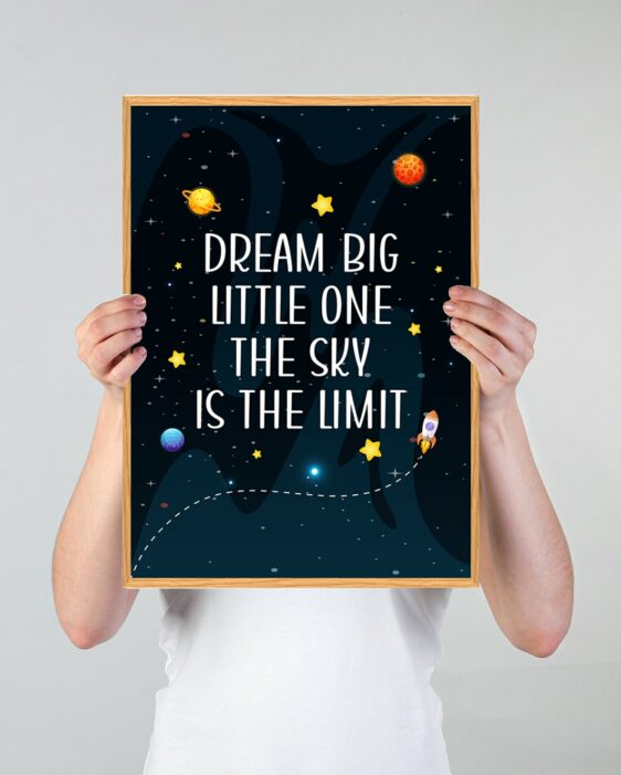 Rumplakat til børn med citatet Dream Big Little One
