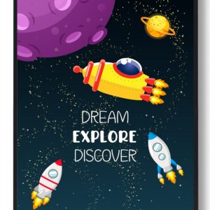 Dream explore discover - plakat