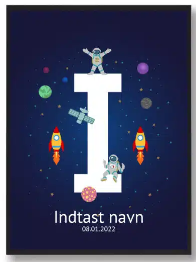 Navneplakat med rummet med bogstavet I