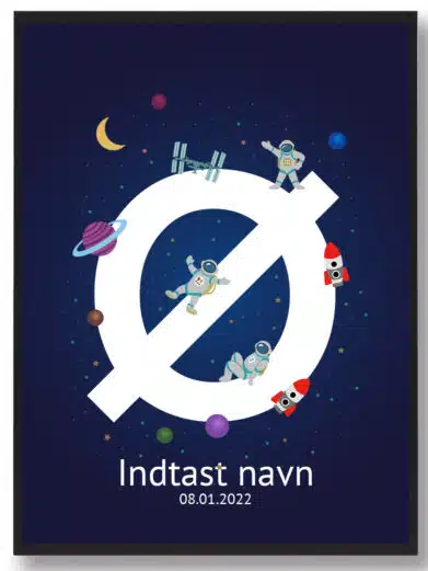 Navneplakat med rummet med bogstavet Ø