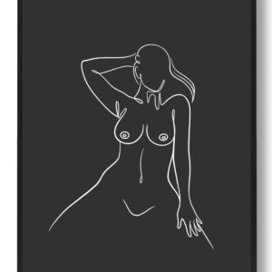 Line art - stregtegnings plakat (sort)