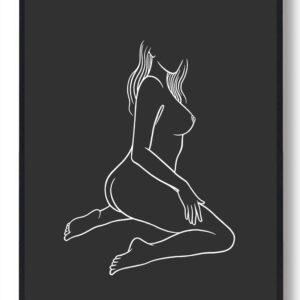 Line art - stregtegnings plakat (sort)
