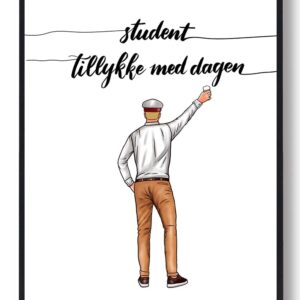 Tillykke med dagen - studenterplakat (lyst hår)