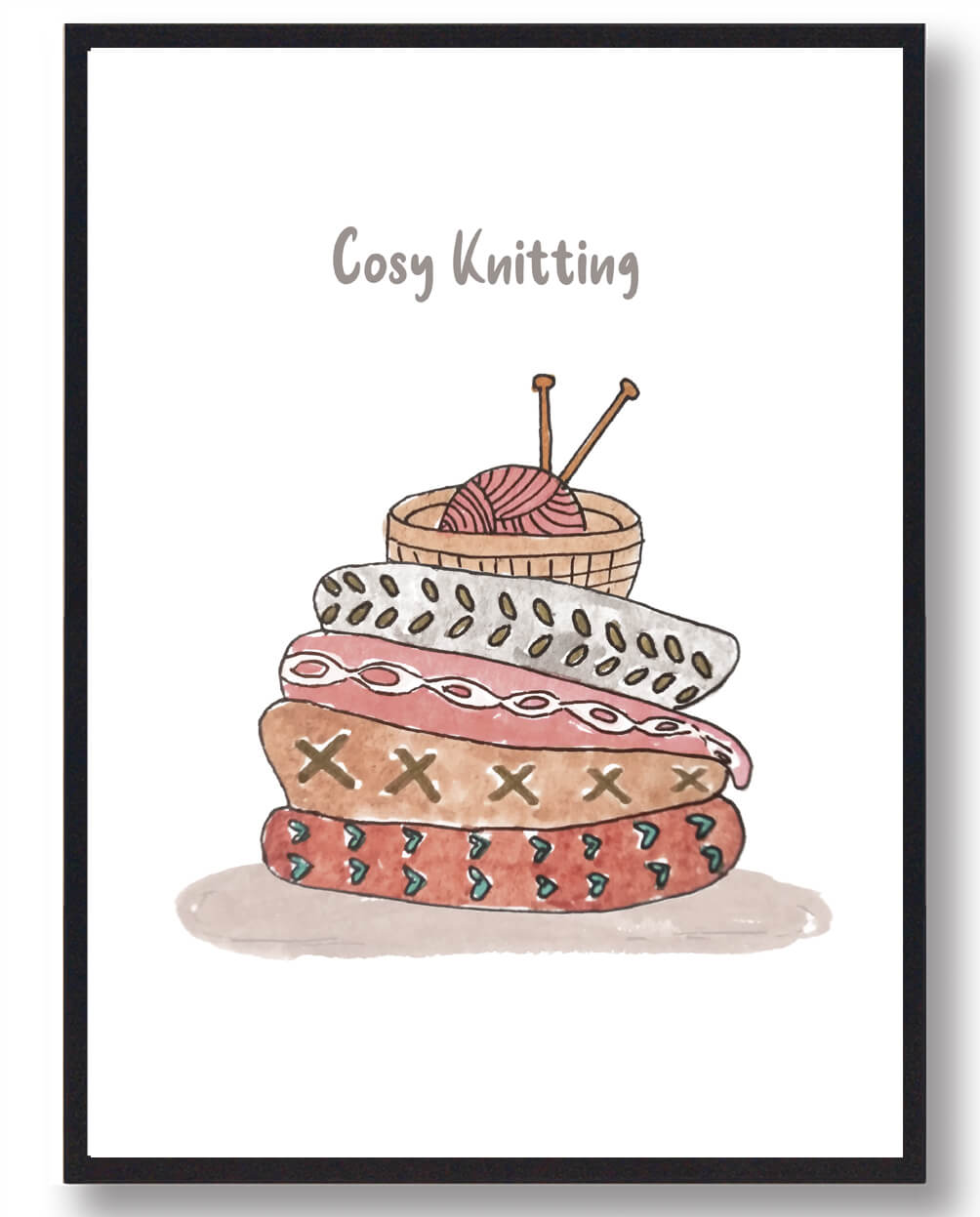 Cosy Knitting Strikkeplakat
