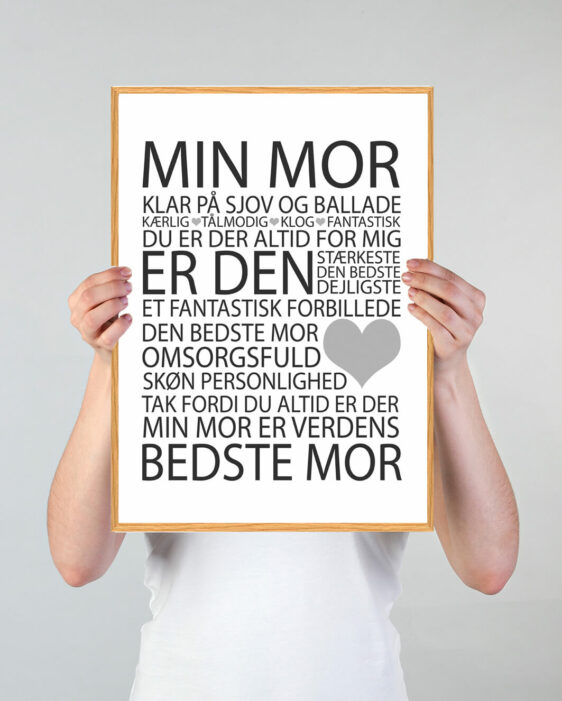 Verdens bedste mor plakat. Denne gave er en personlig gave til mors dag