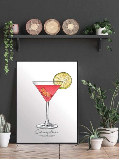 Drinks plakat med cosmopolitan. Elsker du drinks så udsmyk køkkenet med denne cosmopolitan plakat