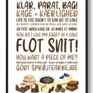 Klar, parat, bag... – Kageplakat (hvid)