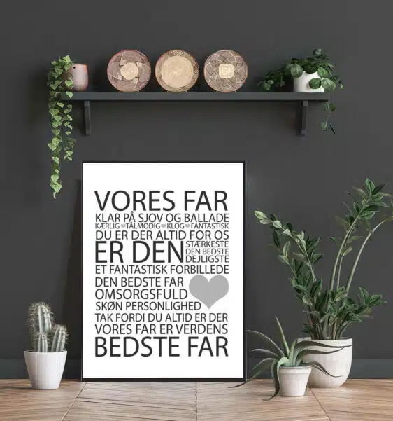 Personlig citatplakat til verdens bedste far. Billig gaveide til fars dag.