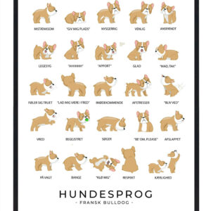 Fransk Bulldog plakat - Hundesprog