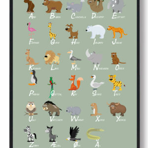 Grøn ABC-plakat