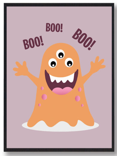 Monster plakat til børneværelset. Denne søde monster plakat er i en flot lyserød farve, som passer perfekt til børneværelset.