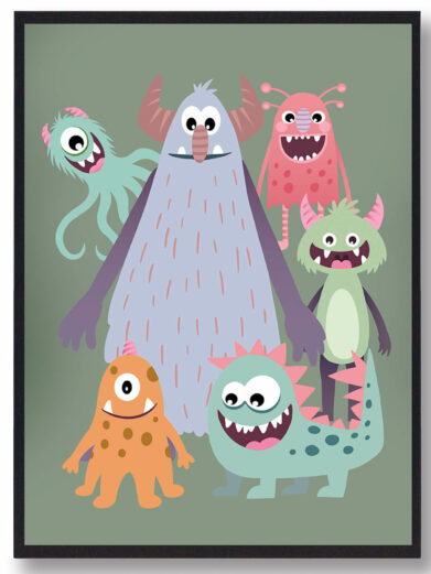Samlet monsterplakat - plakat