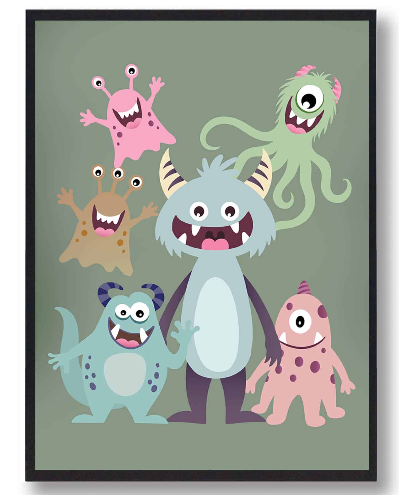 Samlet monsterplakat - plakat