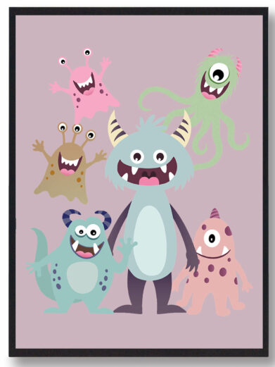 Samlet monsterplakat - plakat