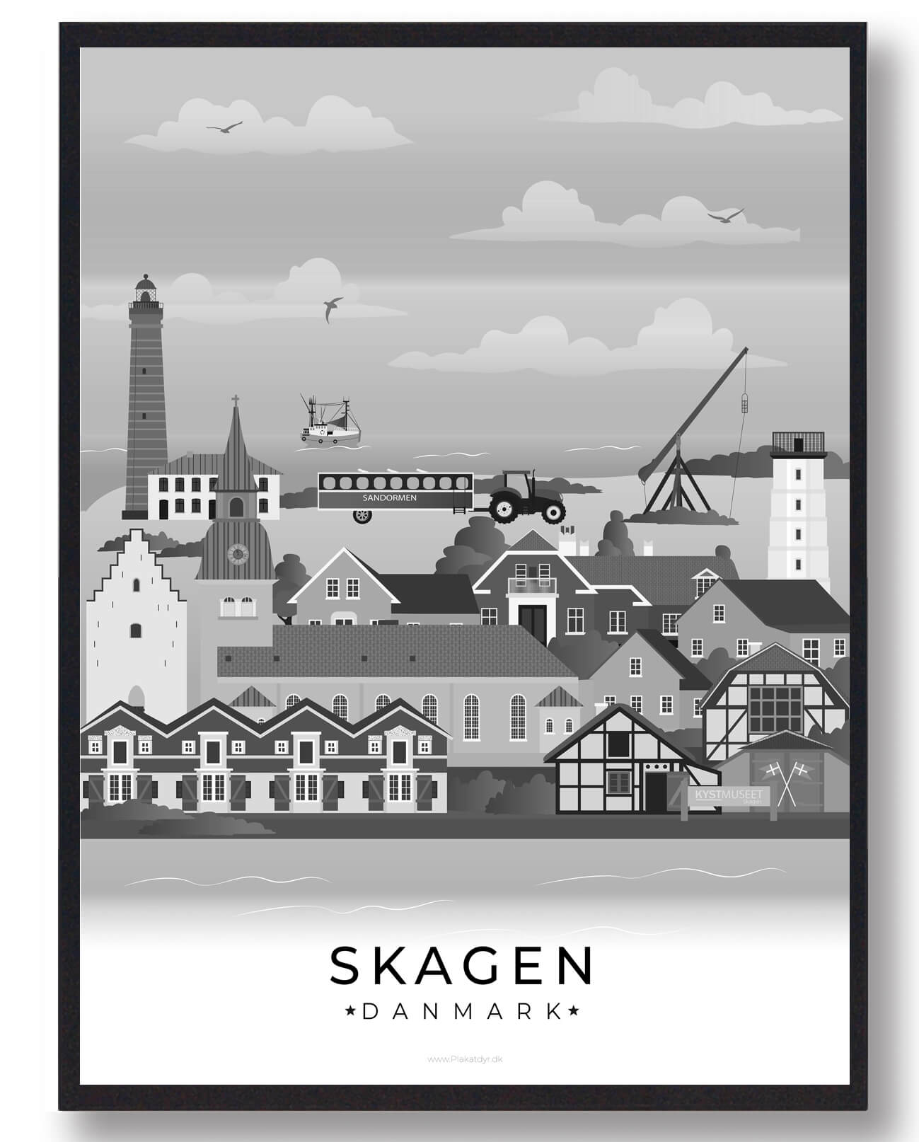 Skagen Byplakat Sort Restparti