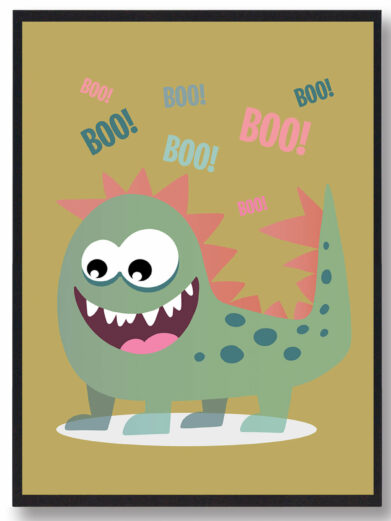 Sød monsterplakat til børneværelset. Denne monsterplakat er i en flot gul farve, som passer perfekt til børneværelset.
