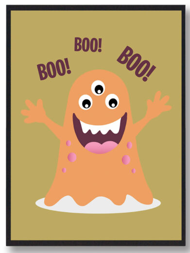 Monster plakat til børneværelset. Denne søde monster plakat er i en flot gul farve, som passer perfekt til børneværelset.