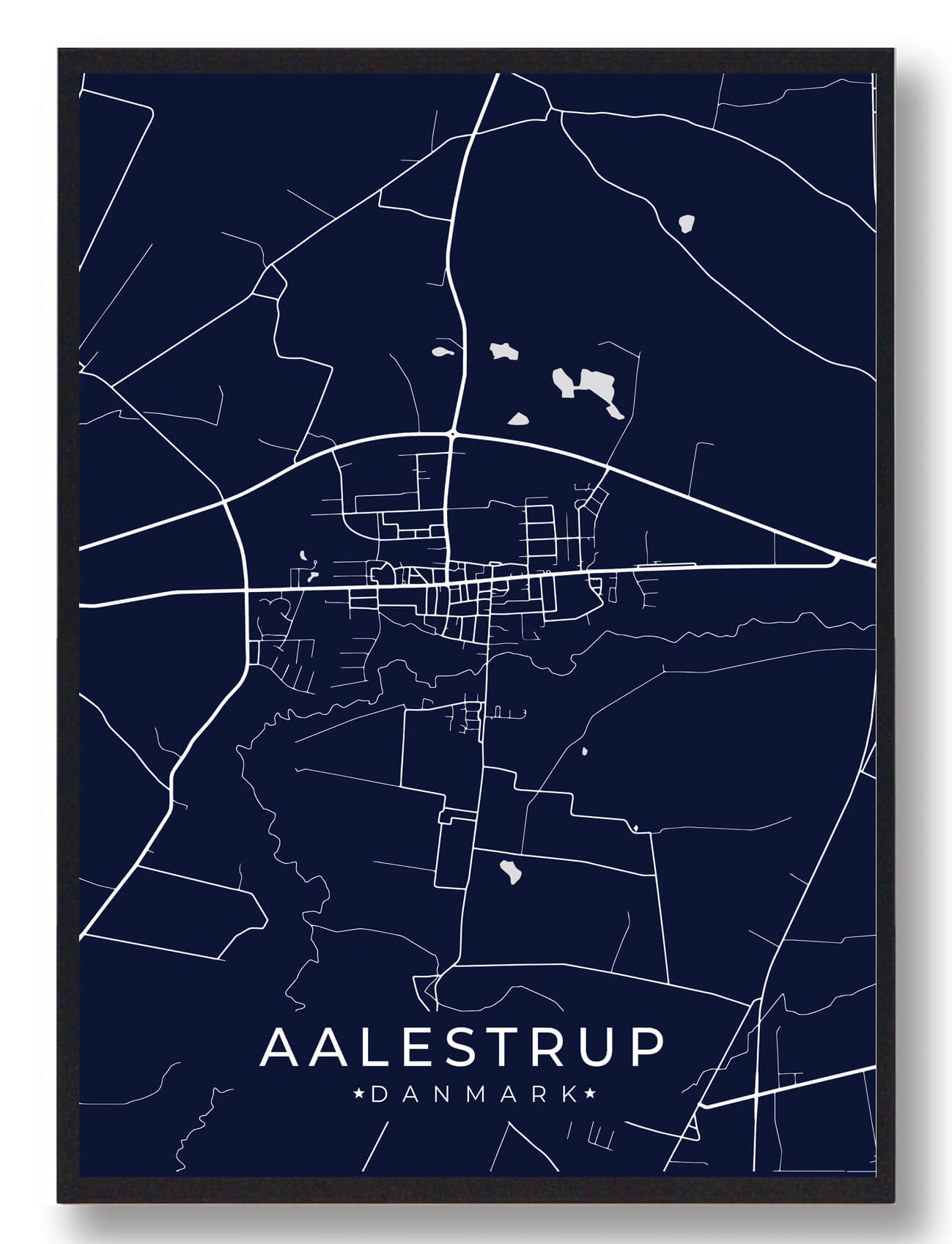 Aalestrup byplakat - mørkeblå